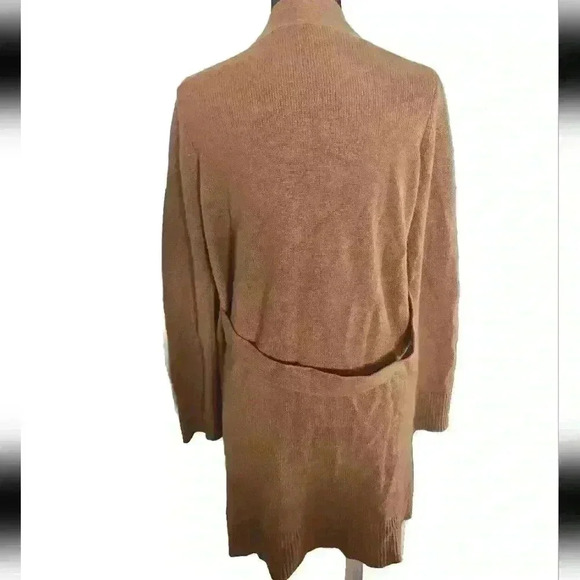 Theory Womens Brown Rib Sleeve 100% Cashmere Cardigan In Syrup M - Picture 4 of 12